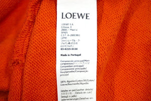 LOEWE ロエベ クロップドパーカー アナグラム サイズXS オレンジ コットン レザー ウール S359Y22X18 美品 中古 59991