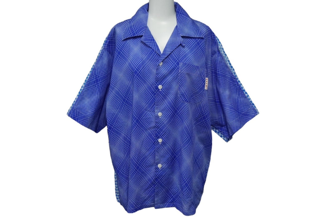 MARNI マルニ オープンカラーシャツ 開襟シャツ 半袖 コットン ブルー 