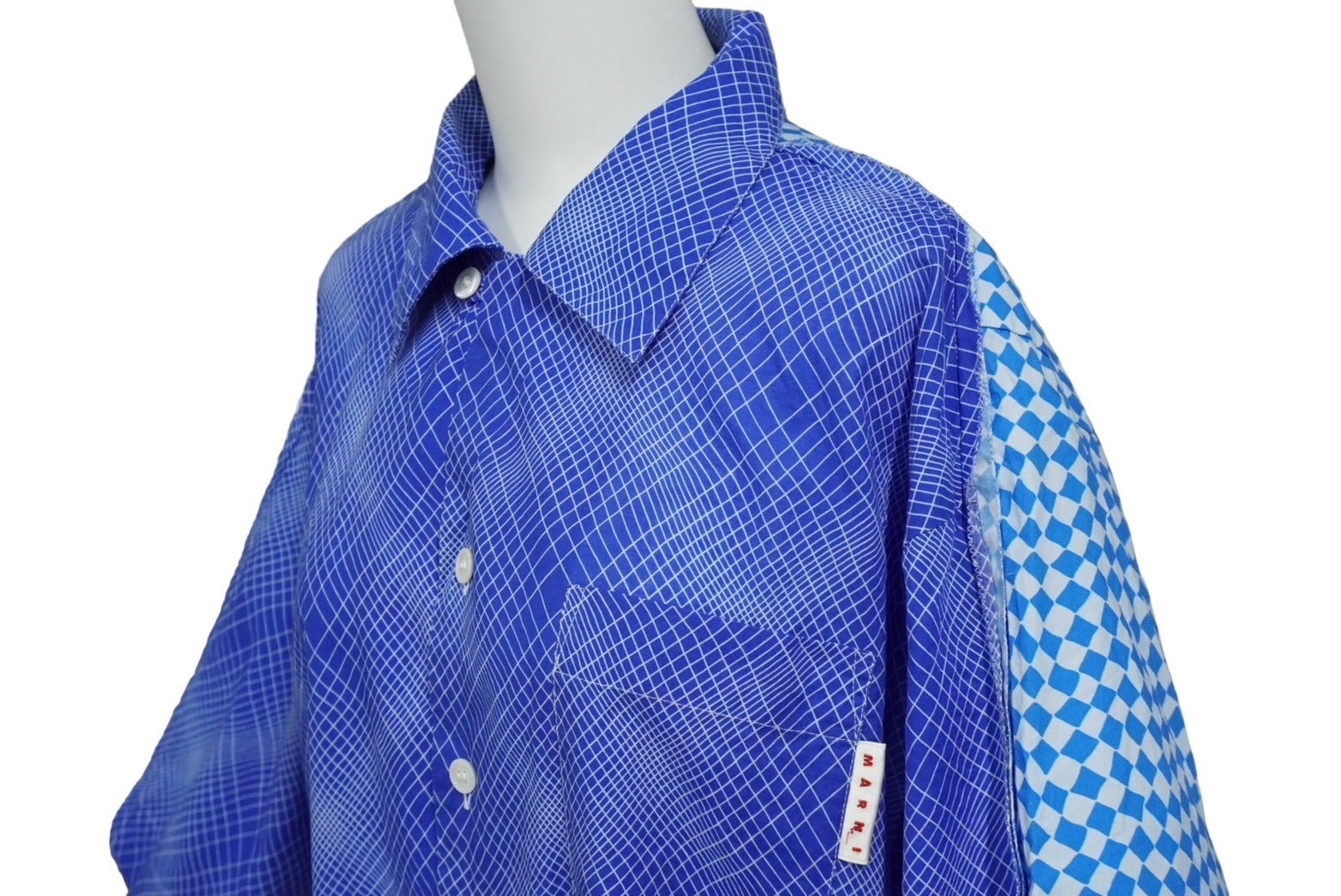 MARNI マルニ オープンカラーシャツ 開襟シャツ 半袖 コットン ブルー