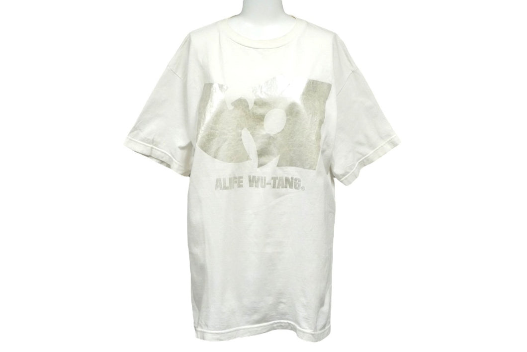 ALIFE エーライフ × WU-TANG ウータンクラウン コラボ 半袖Ｔシャツ ロゴプリント コットン ホワイト M 美品 中古 60224