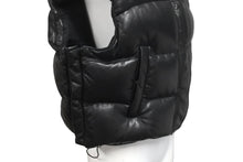 画像をギャラリービューアに読み込む, AMIRI アミリ シープスキン ダウンベスト 裾ドローコード スリット スタンドカラー ブラック サイズ40 美品 中古 60035