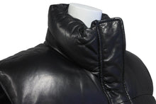 画像をギャラリービューアに読み込む, AMIRI アミリ シープスキン ダウンベスト 裾ドローコード スリット スタンドカラー ブラック サイズ40 美品 中古 60035