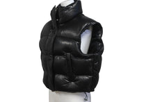 画像をギャラリービューアに読み込む, AMIRI アミリ シープスキン ダウンベスト 裾ドローコード スリット スタンドカラー ブラック サイズ40 美品 中古 60035