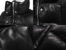 画像をギャラリービューアに読み込む, AMIRI アミリ シープスキン ダウンベスト 裾ドローコード スリット スタンドカラー ブラック サイズ40 美品 中古 60035