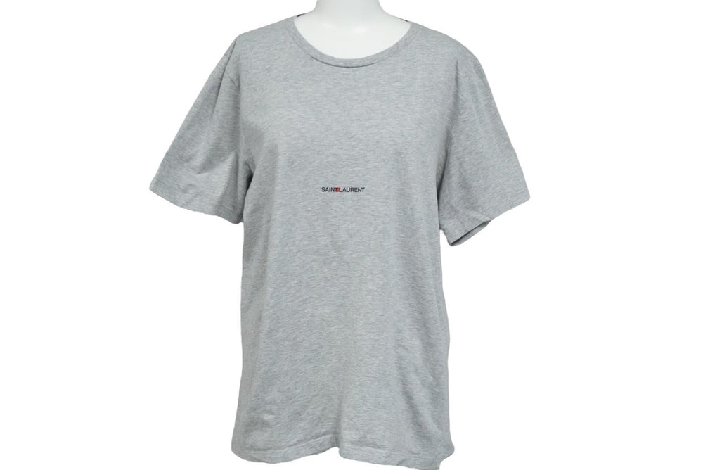SAINT LAURENT Short sleeve T-shirt gray cotton raw cut size L TT08 464572 Good condition Used 60038