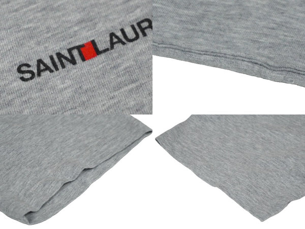 SAINT LAURENT Short sleeve T-shirt gray cotton raw cut size L TT08 464572 Good condition Used 60038