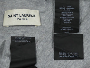 SAINT LAURENT サンローラン 半袖Ｔシャツ グレー コットン 切りっぱなし加工 サイズL TT08 464572 美品 中古 60038