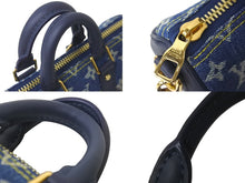 画像をギャラリービューアに読み込む, 極美品 LOUIS VUITTON ルイヴィトン ハンドバッグ 2WAY ショルダー NIGO キーポル XS ネイビー モノグラムデニム レザー M81011 中古 60069