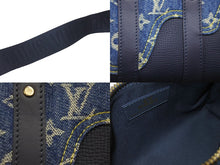 画像をギャラリービューアに読み込む, 極美品 LOUIS VUITTON ルイヴィトン ハンドバッグ 2WAY ショルダー NIGO キーポル XS ネイビー モノグラムデニム レザー M81011 中古 60069