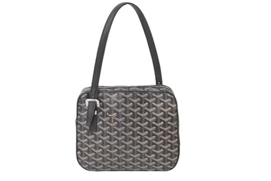 GOYARD ゴヤール ヨナGM ショルダーバッグ ブラック レザー コーティングキャンバス 良品 中古 60072