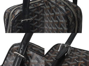 GOYARD ゴヤール ヨナGM ショルダーバッグ ブラック レザー コーティングキャンバス 良品 中古 60072