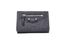 画像をギャラリービューアに読み込む, 新品未使用 BALENCIAGA バレンシアガ 三つ折り財布 ネオ クラシック ミニウォレット スタッズ 477455 カーフ グレー 中古 60074