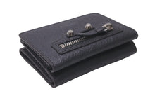 画像をギャラリービューアに読み込む, 新品未使用 BALENCIAGA バレンシアガ 三つ折り財布 ネオ クラシック ミニウォレット スタッズ 477455 カーフ グレー 中古 60074