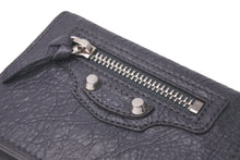画像をギャラリービューアに読み込む, 新品未使用 BALENCIAGA バレンシアガ 三つ折り財布 ネオ クラシック ミニウォレット スタッズ 477455 カーフ グレー 中古 60074