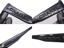 画像をギャラリービューアに読み込む, CHANEL シャネル サングラス ラウンド型 ブランドロゴ入り 5410-A 54□21 140 プラスチック ブラック シルバー金具 美品 中古 60079