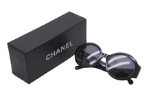 画像をギャラリービューアに読み込む, CHANEL シャネル サングラス ラウンド型 ブランドロゴ入り 5410-A 54□21 140 プラスチック ブラック シルバー金具 美品 中古 60079