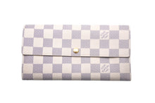 Load image into Gallery viewer, LOUIS VUITTON ルイヴィトン 長財布 ポルトフォイユ サラ モノグラム N61735 ダミエアズール イニシャル入り 美品 中古 60114