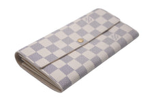 Load image into Gallery viewer, LOUIS VUITTON ルイヴィトン 長財布 ポルトフォイユ サラ モノグラム N61735 ダミエアズール イニシャル入り 美品 中古 60114