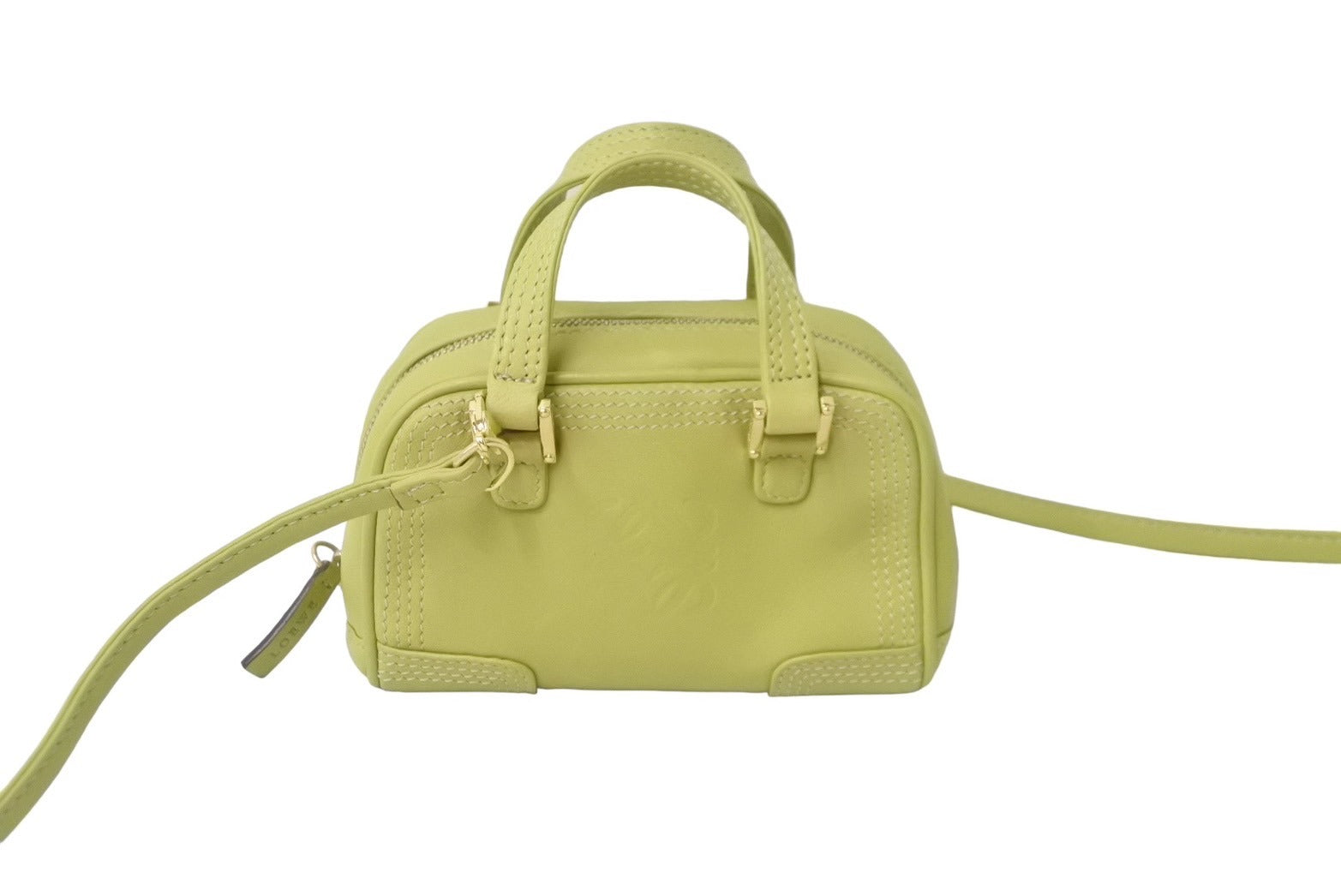 LOEWE ロエベ アマソナ 2WAY マイクロミニ ハンドバッグ ショルダーバッグ ポーチ ライムグリーン 美品 中古 60129 –  Casanova Vintage