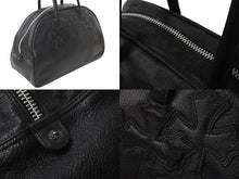 画像をギャラリービューアに読み込む, CHROMEHEARTS クロムハーツ ジムバッグ ハンドバッグ セメタリークロスパッチ レザー シルバー925 ブラック 美品 中古 60166