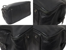画像をギャラリービューアに読み込む, CHROMEHEARTS クロムハーツ ジムバッグ ハンドバッグ セメタリークロスパッチ レザー シルバー925 ブラック 美品 中古 60166