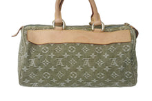 画像をギャラリービューアに読み込む, LOUIS VUITTON ルイヴィトン ハンドバッグ デニム ネオスピーディ M95215 カーキ ゴールド金具 美品 中古 60171