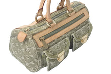 画像をギャラリービューアに読み込む, LOUIS VUITTON ルイヴィトン ハンドバッグ デニム ネオスピーディ M95215 カーキ ゴールド金具 美品 中古 60171