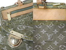 画像をギャラリービューアに読み込む, LOUIS VUITTON ルイヴィトン ハンドバッグ デニム ネオスピーディ M95215 カーキ ゴールド金具 美品 中古 60171