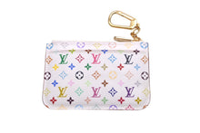 画像をギャラリービューアに読み込む, 極美品 LOUIS VUITTON ルイヴィトン コインケース ポシェットクレ 村上隆 モノグラムマルチカラー ホワイト M93734 中古 60176