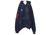 画像をギャラリービューアに読み込む, 新品同様 BALENCIAGA バレンシアガ エンブロイダリージップアップフーディ サイズ4 ネイビー 720425 TNVK7 4100 中古 60187