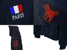 画像をギャラリービューアに読み込む, 新品同様 BALENCIAGA バレンシアガ エンブロイダリージップアップフーディ サイズ4 ネイビー 720425 TNVK7 4100 中古 60187