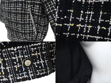 画像をギャラリービューアに読み込む, 極美品 CHANEL シャネル ツイード ジャケット マルチカラー ブラック P61326V46414 ココボタン ココマーク サイズ34 中古 60197