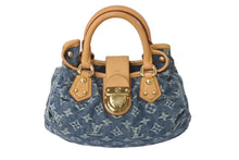 画像をギャラリービューアに読み込む, LOUIS VUITTON ルイヴィトン モノグラムデニム プリ―ティ ハンドバッグ ブルー M95020 中古 60238