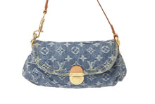 画像をギャラリービューアに読み込む, LOUIS VUITTON ルイヴィトン モノグラムデニム ミニ プリ―ティ ワンショルダーバッグ ブルー M95050 ロゴ 美品 中古 60241
