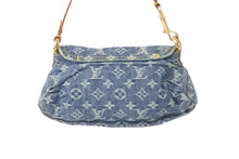 画像をギャラリービューアに読み込む, LOUIS VUITTON ルイヴィトン モノグラムデニム ミニ プリ―ティ ワンショルダーバッグ ブルー M95050 ロゴ 美品 中古 60241