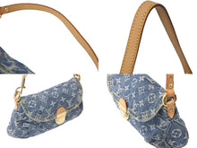 画像をギャラリービューアに読み込む, LOUIS VUITTON ルイヴィトン モノグラムデニム ミニ プリ―ティ ワンショルダーバッグ ブルー M95050 ロゴ 美品 中古 60241