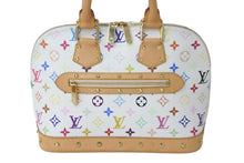 画像をギャラリービューアに読み込む, LOUIS VUITTON ルイヴィトン モノグラムマルチカラー アルマ ハンドバッグ 村上隆 ホワイト M92647 ブロン 良品 中古 60259