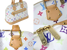 画像をギャラリービューアに読み込む, LOUIS VUITTON ルイヴィトン モノグラムマルチカラー アルマ ハンドバッグ 村上隆 ホワイト M92647 ブロン 良品 中古 60259