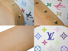 画像をギャラリービューアに読み込む, LOUIS VUITTON ルイヴィトン モノグラムマルチカラー アルマ ハンドバッグ 村上隆 ホワイト M92647 ブロン 良品 中古 60259