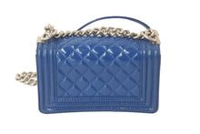 画像をギャラリービューアに読み込む, CHANEL シャネル ボーイシャネル20 パテント ショルダーバッグ ブルー ココマーク シルバー金具 美品 中古 60307