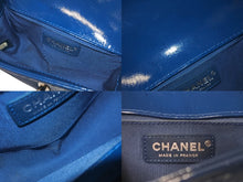 画像をギャラリービューアに読み込む, CHANEL シャネル ボーイシャネル20 パテント ショルダーバッグ ブルー ココマーク シルバー金具 美品 中古 60307