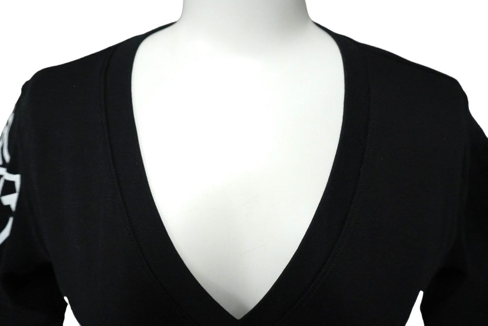 Christian Dior クリスチャンディオール 半袖VネックＴシャツ 4A16155957 ブラックホワイト コットン 美品 中古 60318