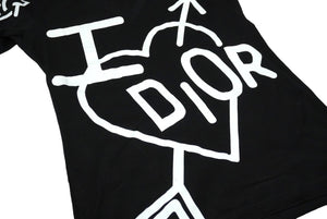 Christian Dior Christian Dior Short Sleeve V-neck T-shirt 4A16155957 Black White Cotton Good Condition Used 60318