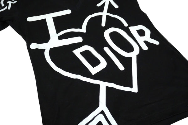 Christian Dior Christian Dior Short Sleeve V-neck T-shirt 4A16155957 Black White Cotton Good Condition Used 60318