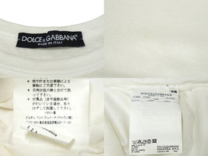 DOLCE&GABBANA ドルチェアンドガッバーナ タンクトップ ノースリーブ サイズ38 ホワイト DGロゴ コットン JTJ3K 良品 中古 60326