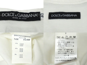 DOLCE&GABBANA ドルチェアンドガッバーナ タンクトップ ノースリーブ サイズ40 ホワイト イタリアロゴ TJ3E 美品 中古 60327