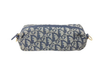 Load image into Gallery viewer, Christian Dior クリスチャンディオール ポーチ トロッター MC1011 ネイビー キャンバス ゴールド金具 良品 中古 60331
