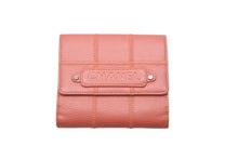 画像をギャラリービューアに読み込む, CHANEL シャネル チョコバー 三つ折り財布 10番台 レザー オレンジ 小銭入れ付き 美品 中古 60352