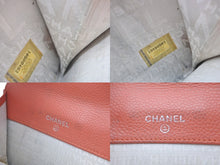 画像をギャラリービューアに読み込む, CHANEL シャネル チョコバー 三つ折り財布 10番台 レザー オレンジ 小銭入れ付き 美品 中古 60352