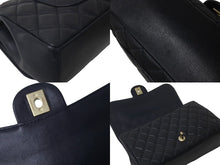 画像をギャラリービューアに読み込む, 極美品 CHANEL シャネル チェーンショルダーバッグ シングルフラップ マトラッセ23 21番台 ラムスキン ネイビー ゴールド金具 中古 60362